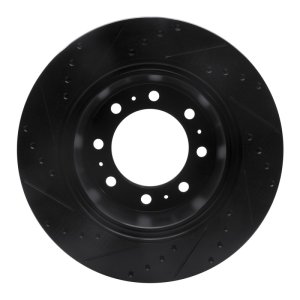 Ram 3500 Brake Rotor (1) - Rear Right - R1 Concepts - Drilled & Slotted - Black - `19-`25